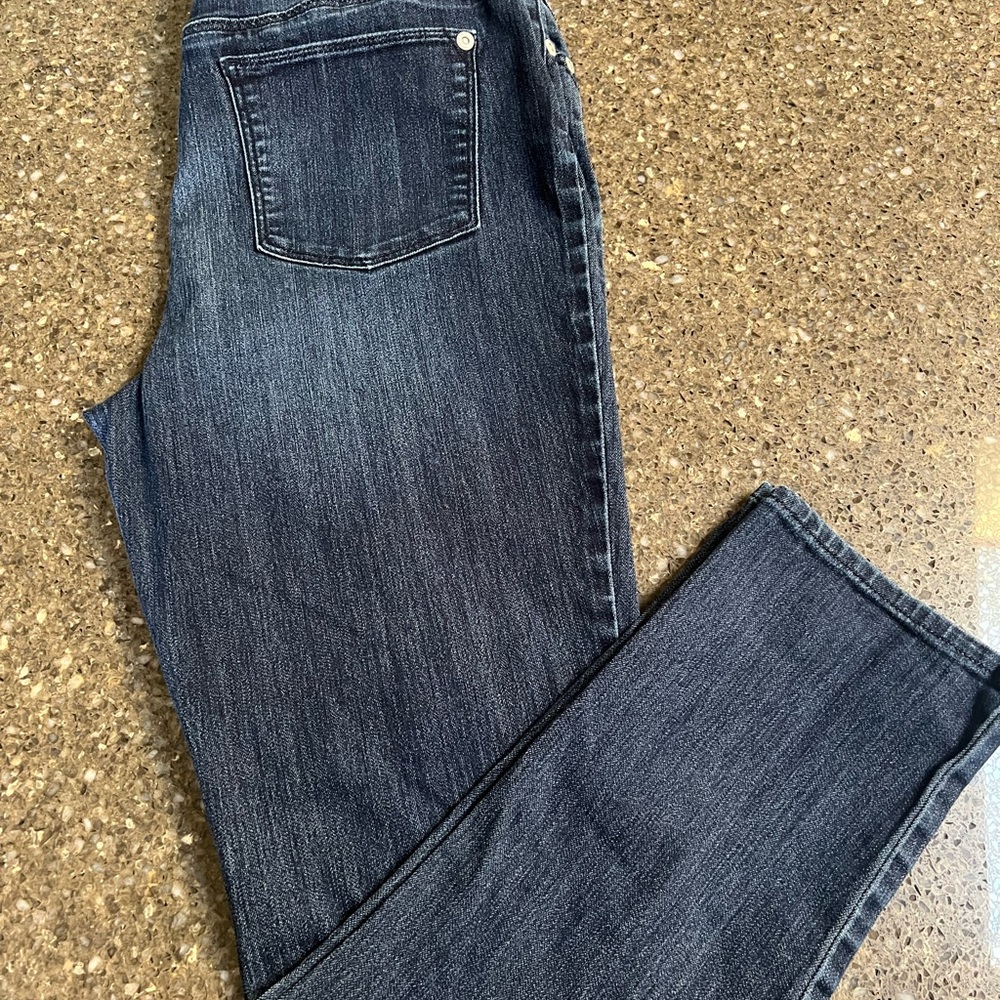 Chico's Dark Blue Ankle Skinny Jeans with Stretch Size 0.5 EUC School Office